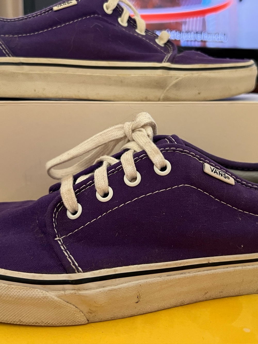 Vans Men’s Authentic Canvas Sneaker - Purple with White Laces